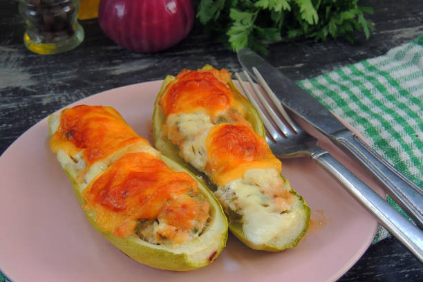 istock baked zucchini with minced chicken. proper nutrition 1286194860