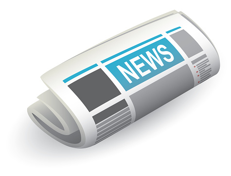 Simplified rolled up Daily news newspaper vector icon illustration