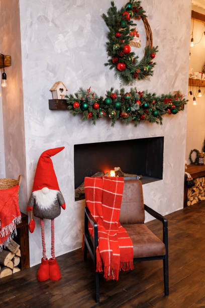istock Armchair by the Christmas fireplace 1286197782