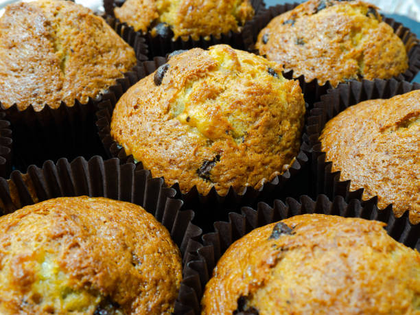 istock Closeup of banana muffins 1286198380