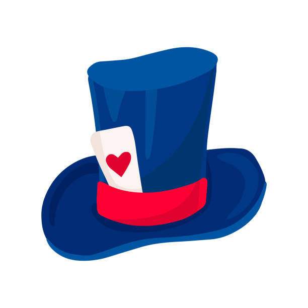 Ilustración de Sombrero Azul Sombrerero Loco Con Carta De Juego Ilustración Vectorial y más Vectores Libres de Derechos de Alicia en el país de las maravillas - iStock Ilustración de Sombrero Azul Sombrerero Loco Con Carta De Juego Ilustración Vectorial y más Vectores Libres de Derechos de Alicia en el país de las maravillas - iStock