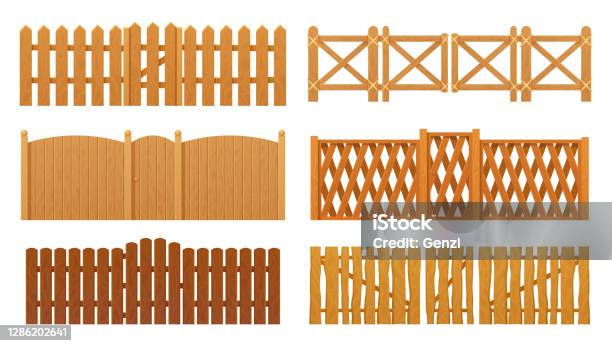 Fence Or Wooden Gates Wood Wall Barrier Boards Stock Illustration -  Download Image Now - Fence, Wood - Material, Gate - iStock