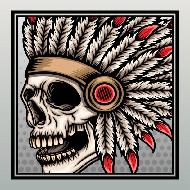 Background Of A Indian Headdress Tattoo Designs Illustrations, Royalty-Free  Vector Graphics & Clip Art - iStock