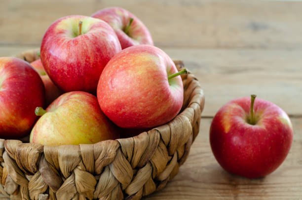 istock Red apples are in the basket 1286208064