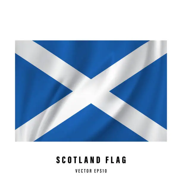Vector illustration of Scotland is waving a flag. Realistic national flag vector design. Isolated.
