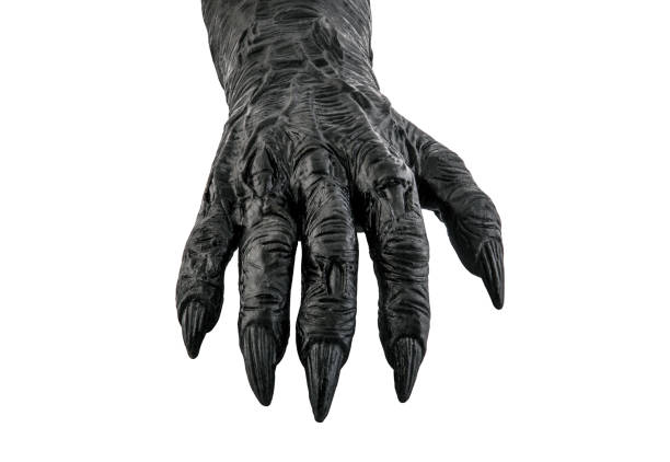 istock Creepy monster hand isolated on white background with clipping path 1286211525
