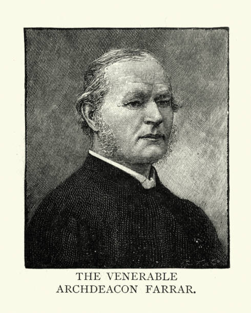 Frederic Farrar a cleric of the Church of England (Anglican) Vintage engraving of Frederic Farrar a cleric of the Church of England (Anglican)  schoolteacher and author. He was a pallbearer at the funeral of Charles Darwin in 1882. anglican stock illustrations