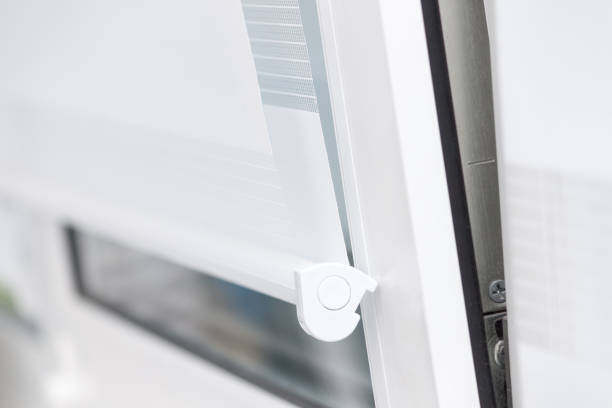 istock Close up of fabric window roller, open system day and night. 1286220402