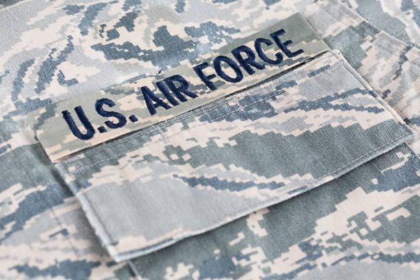 istock US AIR FORCE branch tape on digital tiger-stripe pattern Airman Battle Uniform (ABU) 1286222515