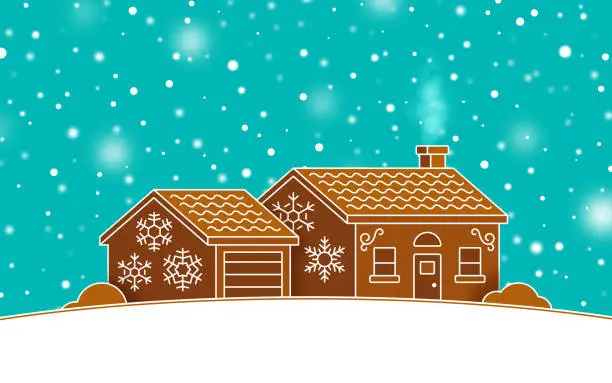 Vector illustration of Holiday Gingerbread House