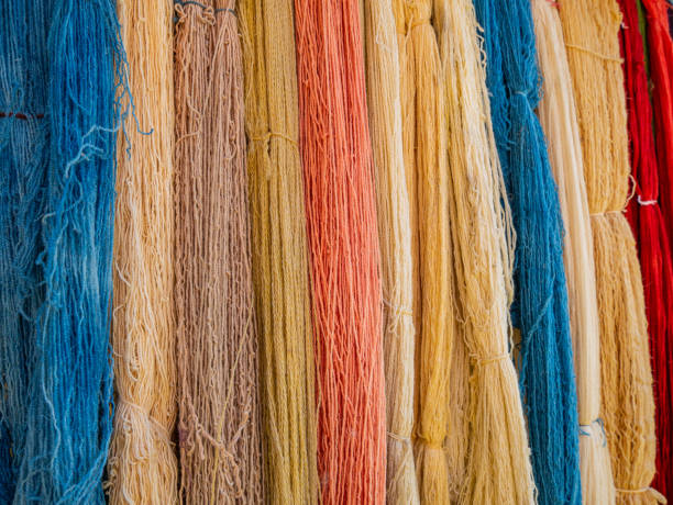 istock Small bundles of a naturally dyed wool 1286230817
