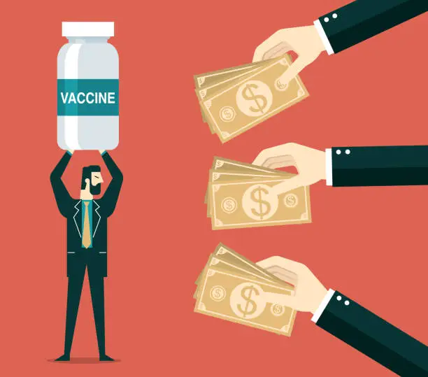 Vector illustration of Finance Injection - vaccine