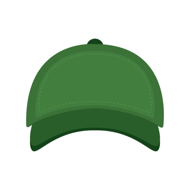 изолированное изображение зеленой шапки - baseball cap stock illustrations