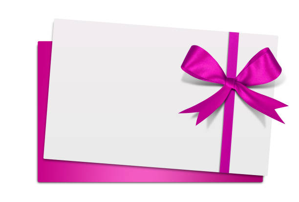 istock Gift card note with ribbon on isolated background 1286237108