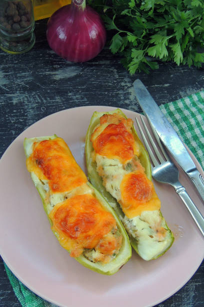 istock baked zucchini with minced chicken. proper nutrition 1286237745