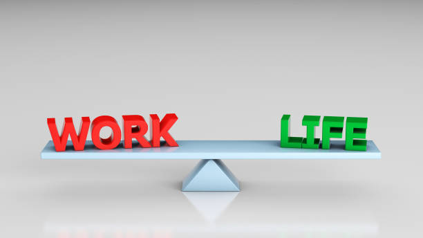 istock Balance on the scales between work and life. 3d render 1286261704