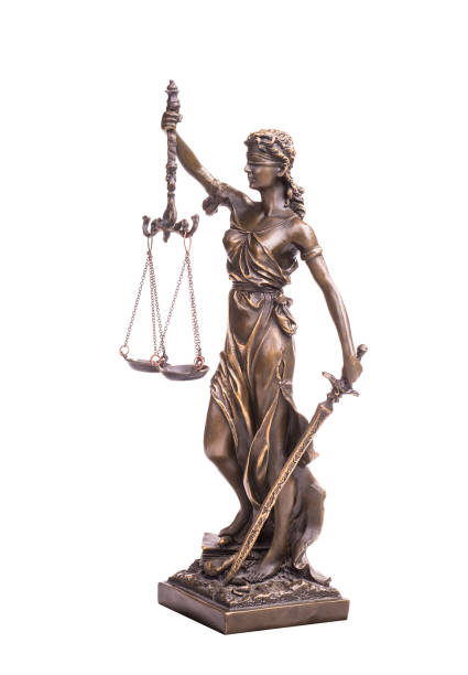 istock Statue of justice isolated on white, law concept 1286263976