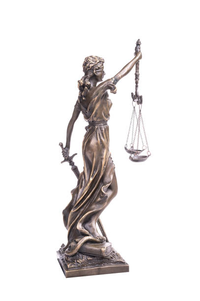 istock Statue of justice isolated on white, law concept 1286263998