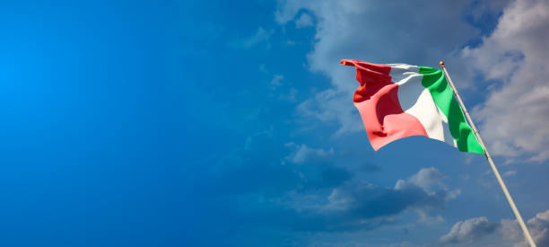 istock Italy national flag with blank text space on wide background. 1286268136