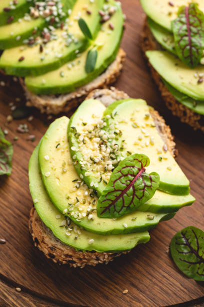 istock Avocado toasts with hemp seeds 1286268218