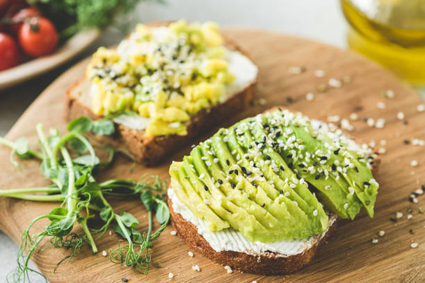 istock Avocado toast with sesame seeds 1286268220