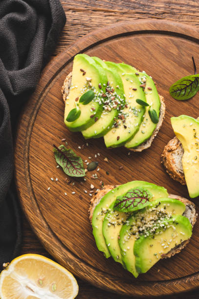 istock Healthy vegan avocado toast with hemp seeds 1286268236