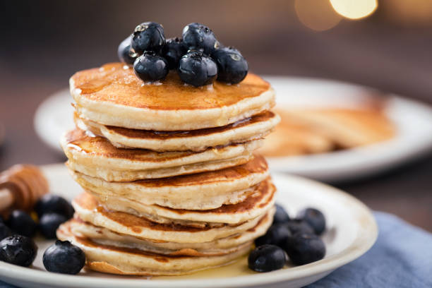 istock Pancakes with blueberries and syrup 1286268322