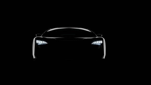 istock sportscar silhouette on black background 1286270452
