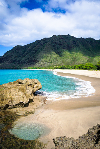 Empty beach in Hawaii paradise vacation travel