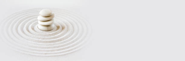 istock Zen japanese garden background. Horizontal banner 1286274697