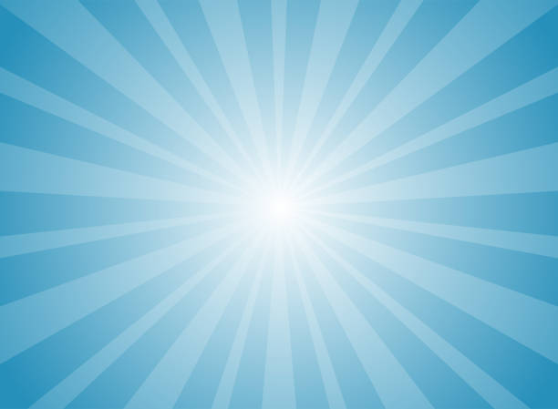 ilustrações de stock, clip art, desenhos animados e ícones de sunlight rays background. blue color burst background. vector sky illustration. - exploding glowing heat placard