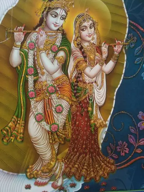 Hindu god Radha or Krishna