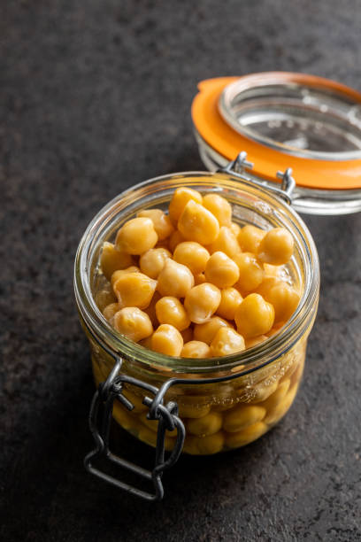 istock Healthy canned chickpeas in jar 1286276723