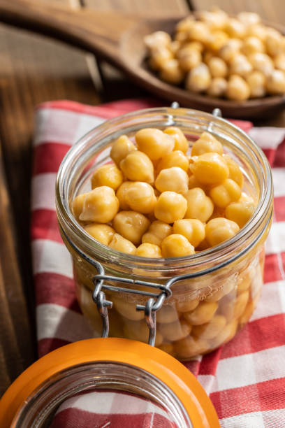 istock Healthy canned chickpeas in jar 1286276759