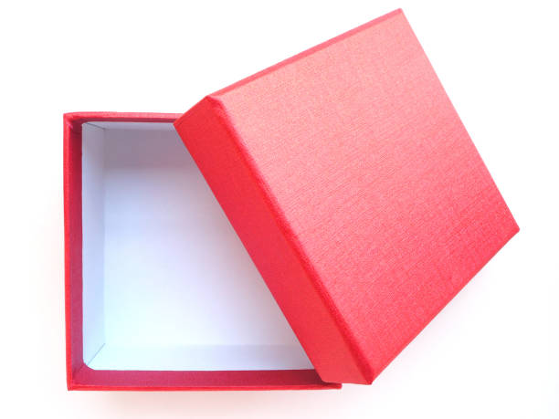 istock Open empty red gift box isolated on a white background, present on holiday. 1286276817