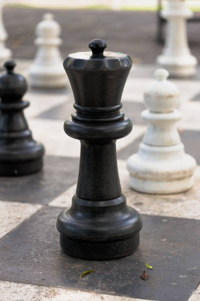 istock Large King chess piece in a public park 1286278908