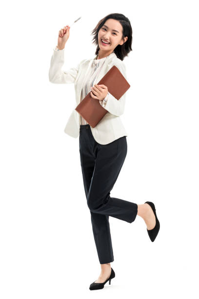 istock White collar, a young woman with a file 1286281329