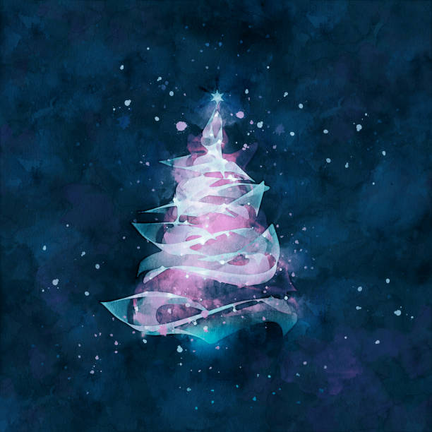 Glamour Christmas greeting card - watercolor effect