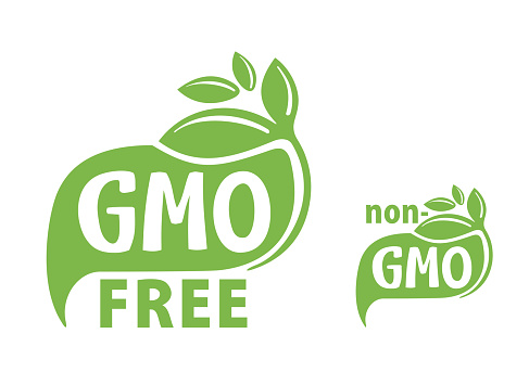 GMO free and non-GMO green flat eco-friendly stamp