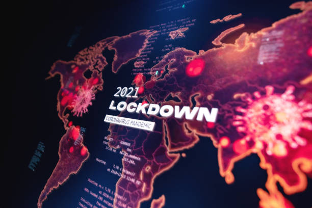 istock Lockdown 2021 Global Pandemic Background on World Map 1286286266