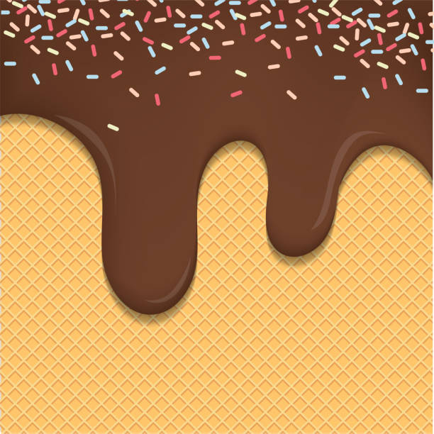 istock Flowing ice cream on wafer texture sweet food vector background design EPS10. 1286287229