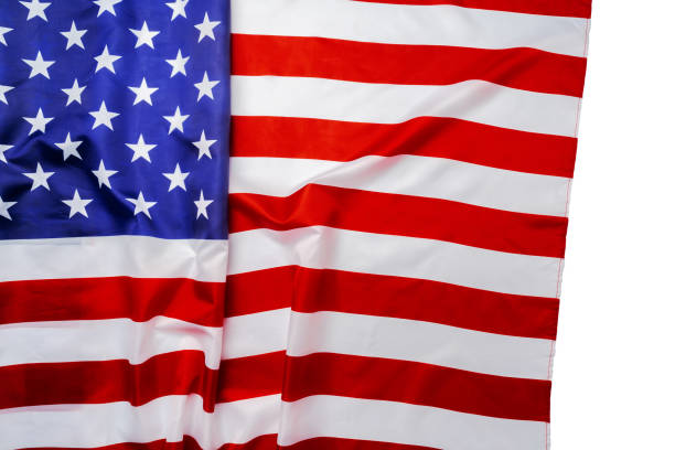 istock Rippled national flag of USA on white surface 1286287236