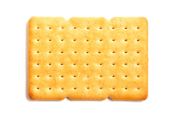 istock Salty cracker biscuit isolated on white background 1286289570
