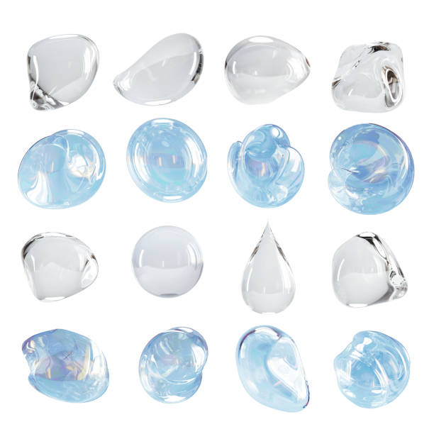 istock Soap bubbles transparent blue on white background 1286290774