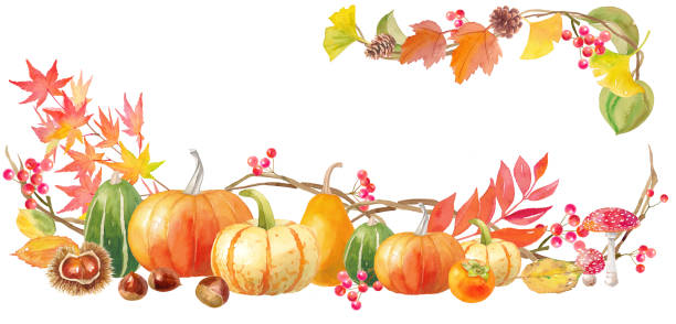 Watercolor illustration of Halloween frame
