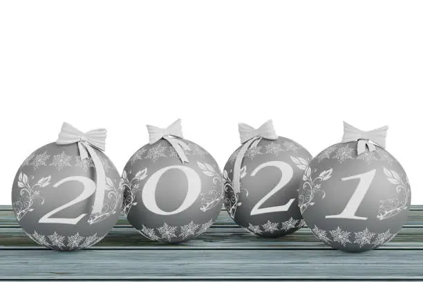 Photo of New Year 2021. The new year 2021 with Christmas decoration - 3D illustration