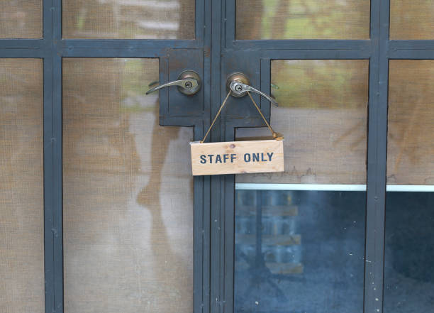 istock Staff only sign and banner 1286297662