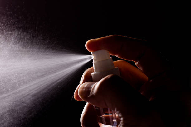 istock Spilling and spraying water with a white right hand 1286303666