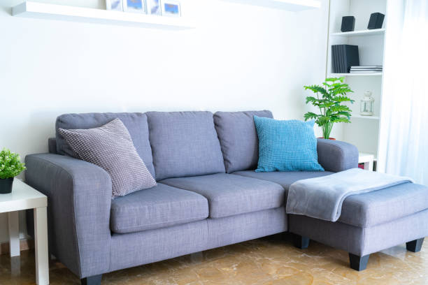 istock Modern gray and white living room 1286303904