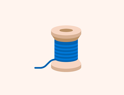 Thread vector icon. Isolated thread, yarn, textile industry flat colored symbol